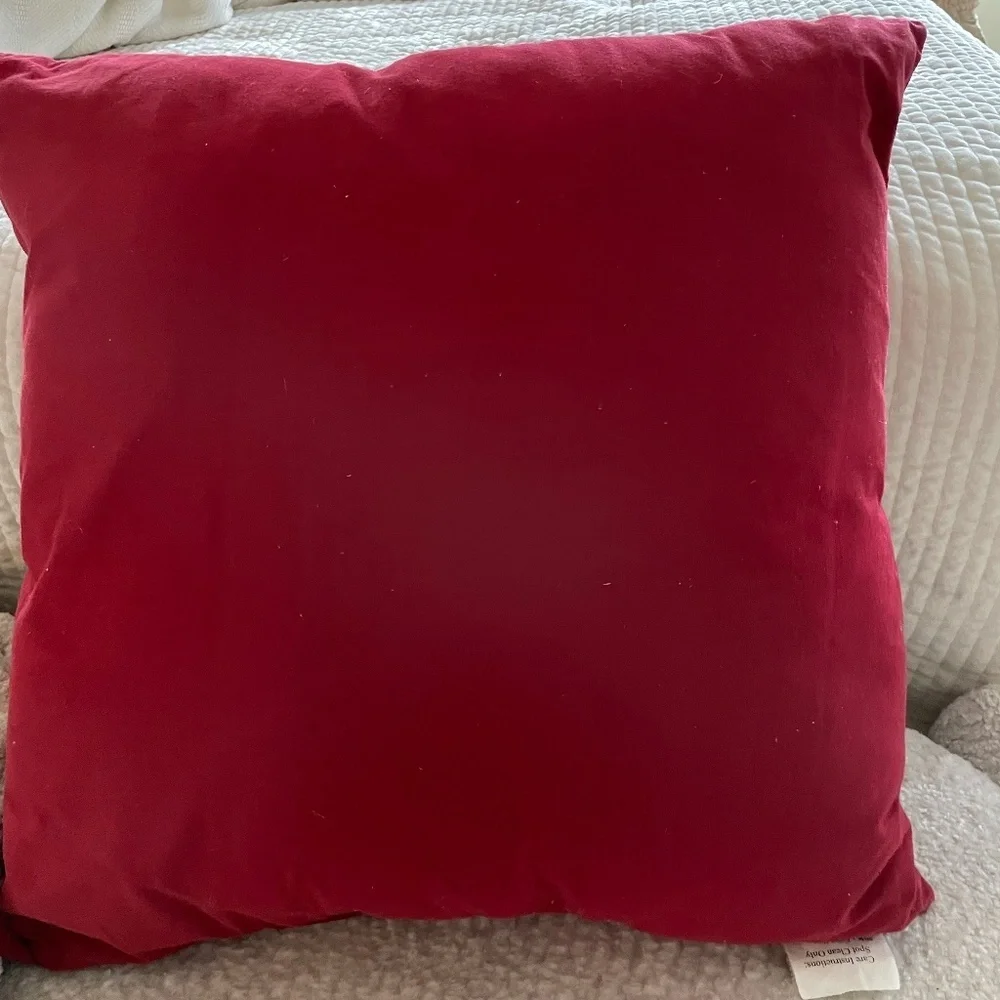 CHRISTMAS WORDS POINSETTIA TOSS PILLOW